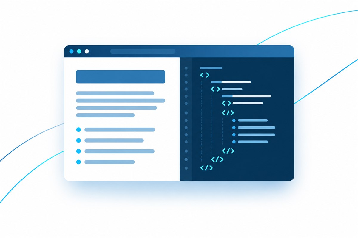 Online WYSIWYG HTML editor with live preview: visual document on the left, HTML source code on the right